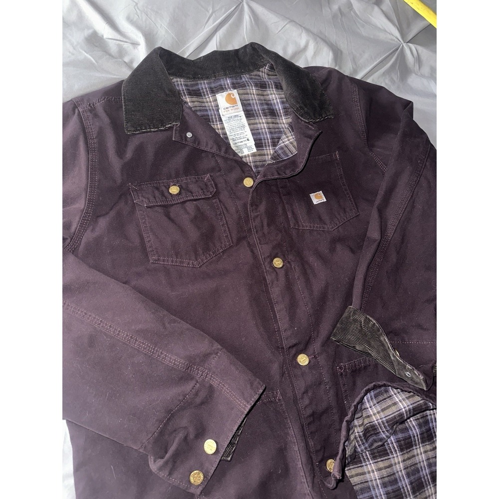 Carhartt For Women Purple Chore Coat Flannel Lined Vintage 2XL  WC010 DWN VNDS